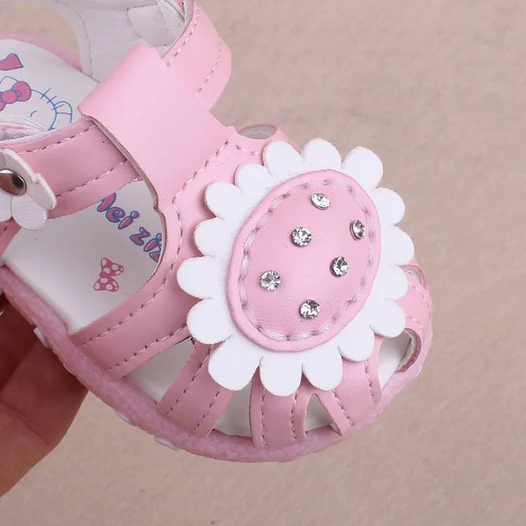 Hauzet Summer Kids Baby Girls Sunflower Sandals Casual Non-Slip Princess Shoes 